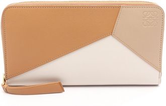 Loewe Beige Brown Ivory Leather Long Wallet (Bi-Fold) (Pre-Owned)