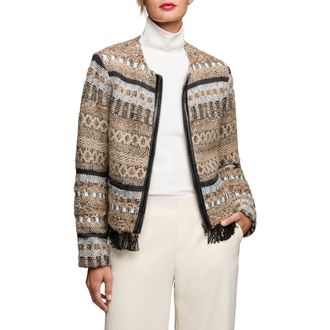 Nic+Zoe Woven Zip Jacket in Neutral Multi at Nordstrom Rack, Size X-Large