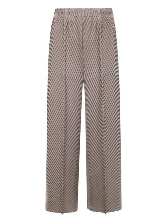 Issey Miyake Plooibroek met wijde pijpen - Bruin