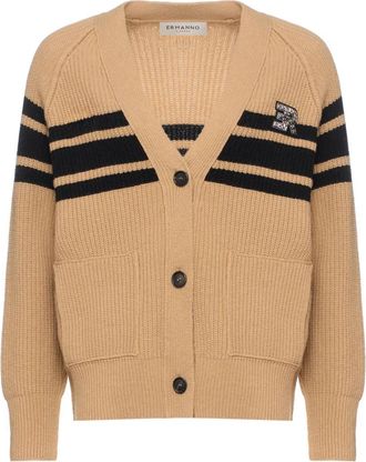 Ermanno Scervino Cardigan in lana - Dames - Vesten - Bruin - XS - Wol - Truien & Vesten