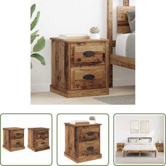 vidaXL Comodino in legno - Armadio da Notte 2 pcs Legno vecchio 39 x 39 x 47.5 cm