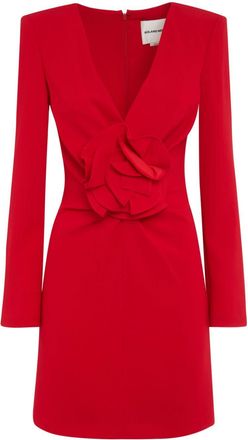 Roland Mouret floral-appliqué dress - Red
