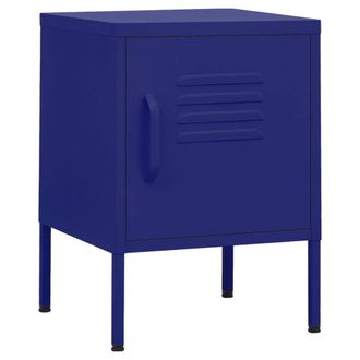 Berkfield Home Nightstands 2 pcs Navy Blue 35x35x51 cm Steel | Size: 35 x 35 x 51 cm