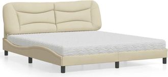 vidaXL Vidaxl - Cama Con Colch&oacute;n De Tela Color Crema 180x200 Cm