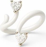 House of Frosted Gemstone Bypass Ring in White Enamel/White Topaz at Nordstrom Rack, Size 7