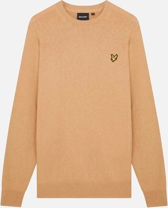 Lyle & Scott Mens Lyle & Scott Cotton Merino Crew Neck Jumper Cairngorms Khaki - Brown - Size: 42