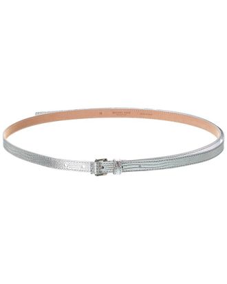 Michael Kors Carolyn Lizard-Embossed Leather Belt