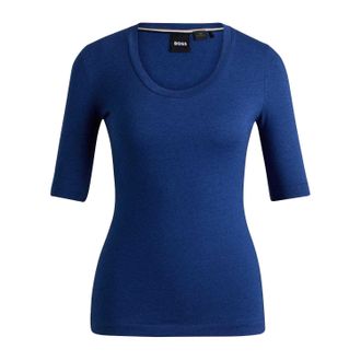 HUGO BOSS Womens/Ladies Effilie2 3/4 Sleeve Top (Blue) - Size 8 UK