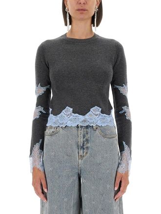 Self Portrait Jersey With Lace Inserts