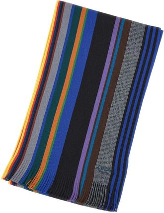 Paul Smith Signature Stripe Scarf - Heren - Wintersjaals - Veelkleurig - ONE Size - Wol - Accessoires