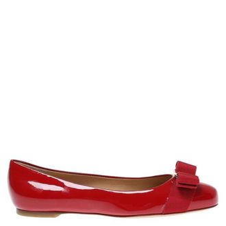Ferragamo Ferragamo Varina Ballet Flats in Red Patent Leather