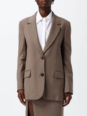 Mar De Margaritas Blazer monopetto in pied-de-poule con rever a lancia