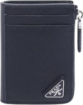 Prada Pre-owned Saffiano Leather Card Coin Case - unisex - Vintage Accessoires - Zwart - ONE Size - Leer - Vintage