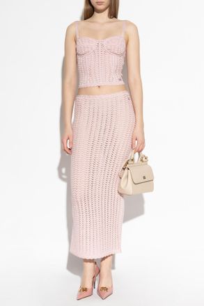 Dolce & Gabbana Crochet Camisole Top, Womens, Pink