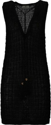 Elisabetta Franchi Gebreide Jurk - Dames - Kleedjes - Bruin - M - Kleedjes