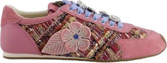 Kurt Geiger Islington Sneaker - Dames - Sneakers - Roze - 38 EU - Tweed - Schoenen
