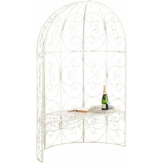 Clp Cenador De Jard&iacute;n Rosie Con Banco Crema Antiguo