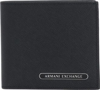 A|X Armani Exchange Compacte Zwarte Herenportemonnee - Heren - Portefeuilles - Zwart - ONE Size - Accessoires