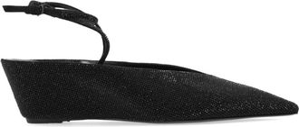 Tory Burch Pav&eacute; Wedge - Dames - Sleehakken - Zwart - 37 1/2 EU - Leer - Schoenen
