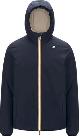 K-Way Omkeerbare Waterdichte Winddichte Jas - Heren - Zomerjassen - Blauw - S - Polyester - Jassen