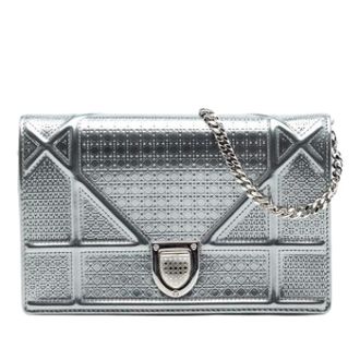 Dior Pre-owned Clutches, female, Gray, Size: ONE SIZE Pre-owned Wallet on Chain
