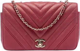 Chanel Pre-owned Quilted Caviar Flap Schoudertas - Dames - Vintage Schoudertas - Rood - ONE Size - Leer - Vintage