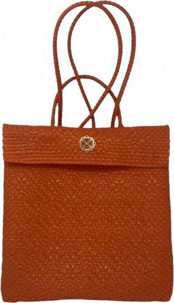 Lola's Bag Womens Small Braided Backpack In Orange