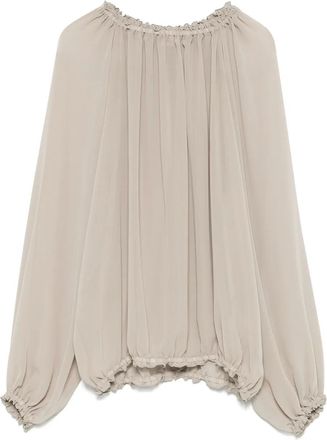 Blanca Vita Blusa con ruches - Toni neutri