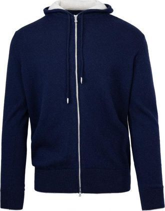 Eleventy Full-Zip Blue Sweater