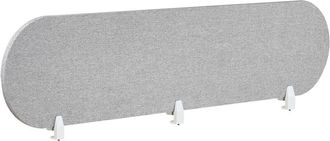 Beliani Panel Separador Tablero Pet Ac&uacute;stico Tapizado De Tela 180 X 40 Cm Gris Claro Sparky