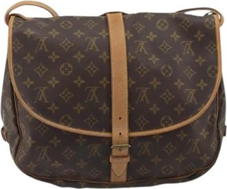 Louis Vuitton Pre-owned Vintage Cross Body Bag - Dames - Vintage Schoudertas - Bruin - ONE Size - Leer - Vintage