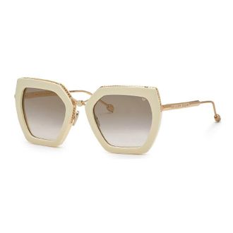 Philipp Plein Philipp Plein Sunglasses Geometric Full Rim, Red Frame And Brown Gradient Lens Spp097S06Y6