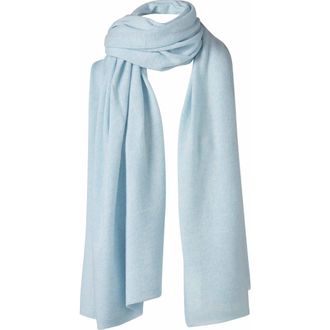 Kinross Cashmere Garter Trim Travel Wrap in Surf at Nordstrom