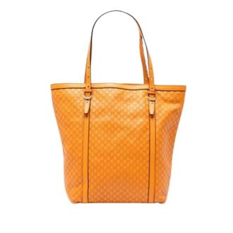 Gucci Pre-owned Tote Bags, female, Orange, Size: ONE SIZE Pre-owned Leather Tote
