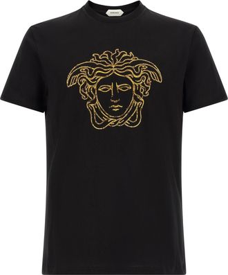 Versace Black Cotton Mens T-Shirt