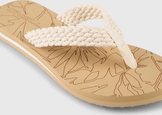 O'Neill Zehentrenner ONEILL ONEILL FLORAL SANDALS, Damen, Gr. 36, snow wei&szlig;, Synthetik, Schuhe Zehentrenner, Sommerschuh, Sandale, Schlappen, mit Gummilaufsoh