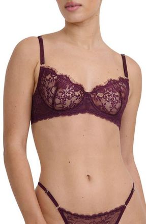 Kat The Label Maverick Lace Underwire Bra in Raisin at Nordstrom, Size X-Large