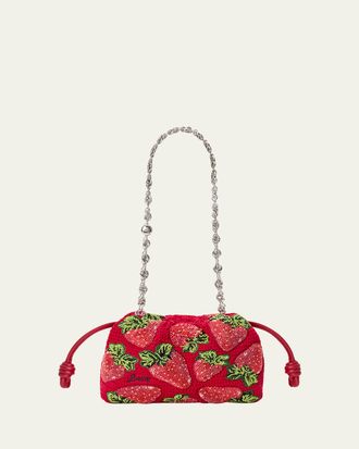 Loewe x Paulas Ibiza Strawberry-Beaded Crochet Clutch Bag