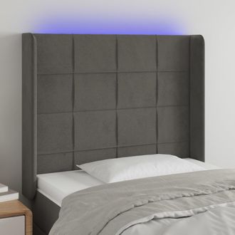 vidaXL Cabecero Con Led De Terciopelo Gris Oscuro 83x16x118/128 Cm Vidaxl