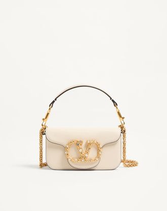 Valentino Garavani Borsa Piccola A Spalla Valentino Garavani Loc&ograve; In Vitello Con Logo Gioiello Donna AVORIO UNI