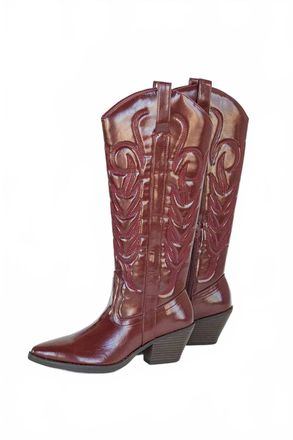Matisse Footwear Womens Dixie Patent Cowboy Boots In Burgundy