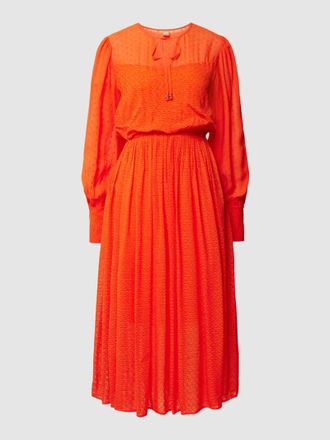 HUGO BOSS Blusenkleid aus Viskose mit Strukturmuster Modell Difilona in Rot, Gr&ouml;&szlig;e 40