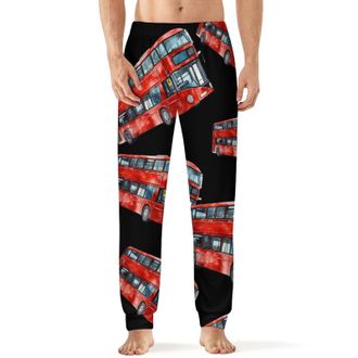 Generic Watercolor London Bus Mens Pajama Pants Lounge Pant Sleepwear PJ Bottoms Soft M