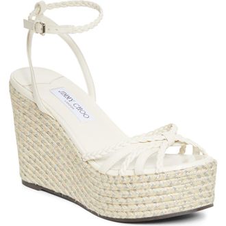 Jimmy Choo London Dree Platform Espadrille Sandal in Latte at Nordstrom, Size 10.5Us