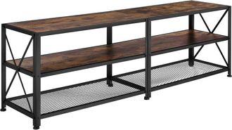 TecTake Mueble bajo para televisor, madera industrial oscura, r&uacute;stica
