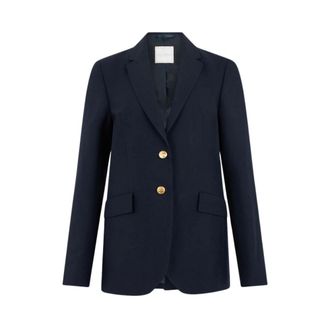 Brooks Brothers Blazer de Lana Virgen Hopsack con Botones Dorados - Jackets - Mujer - Azul - L