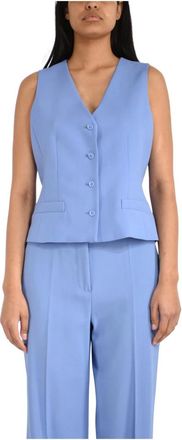 Max Mara Jassen, Dames, Blauw, S, Wol, Gilets