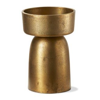 Tag Knoll Short Pillar Candle Holder Antique Brass Gold Aluminum at Nordstrom