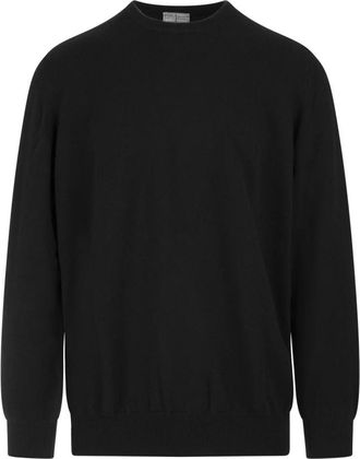 Fedeli Argentina Slim Fit Pullover - Heren - Cashmere truien - Zwart - L - Leer - Truien & Vesten