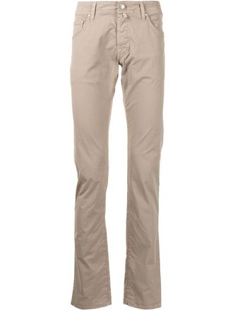 Jacob Cohen crinkled slim-fit trousers - Brown